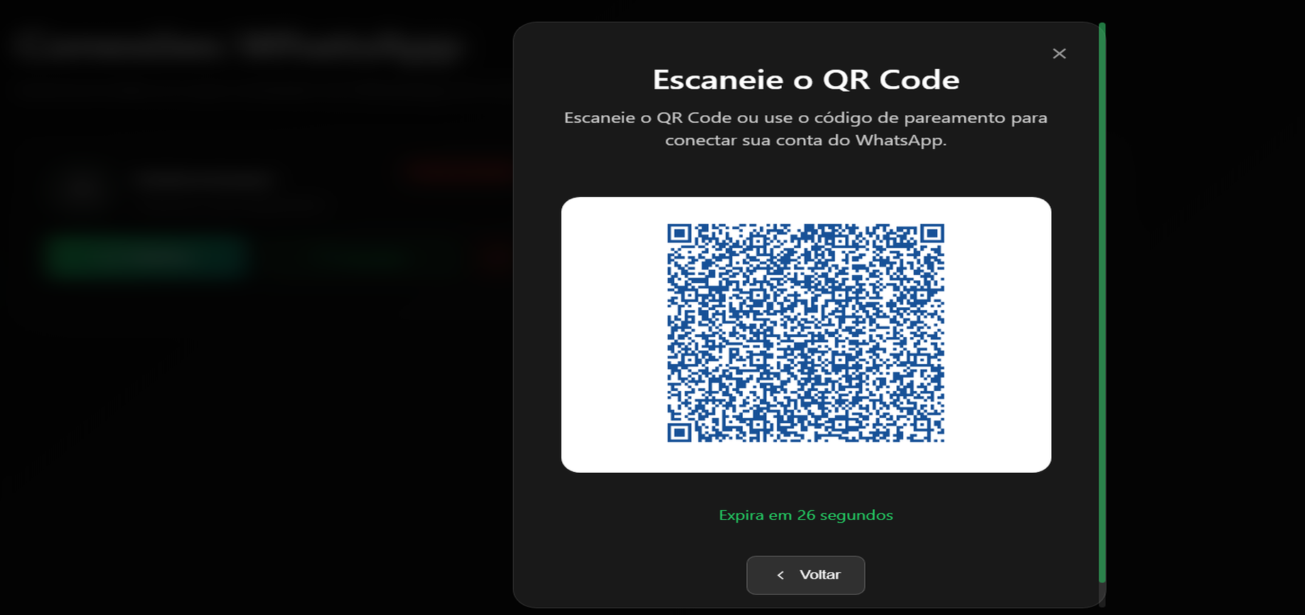 QR Code de conexão WhatsApp